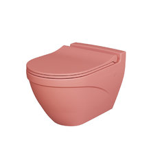 Подвесной унитаз Ambassador Nord 133T20901, безободковый, цвет розовый матовый