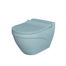 Подвесной унитаз Ambassador Nord 133T20801-132T20801S, безободковый, с сиденьем микролифт, цвет голубой матовый