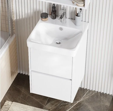 Тумба под раковину Акватон Сканди 45 см подвесная, белый, 1A251601SD010