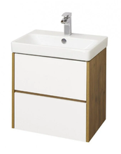 Тумба с раковиной Акватон Сканди 55 см, подвесная, белый/дуб рустикальный, 1A2517K0SDZ90