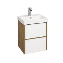 Тумба с раковиной Акватон Сканди 45 см подвесная, белый/дуб рустикальный, 1A2516K0SDZ90