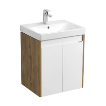 Тумба под раковину Акватон Сканди Doors,1A278801SDZ90, 55 см, подвесная, белый глянец/дуб рустикальный