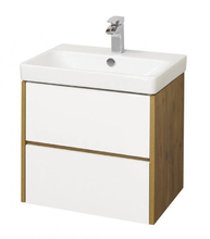 Тумба с раковиной Акватон Сканди 70 см, подвесная, белый/дуб рустикальный, 1A2518K0SDZ90