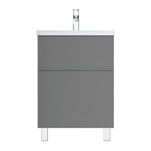 Тумба под раковину Am.Pm Gem M90FSX06022GM32, напольная, 60 см, 2 ящика push-to-open, графит матовый