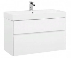 Тумба под раковину Aquanet Бруклин 100 см, подвесная, белая, 00203961