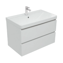 Тумба под раковину Aquanet Вега 80, подвесная, 2 ящика, белый глянец, 00308334