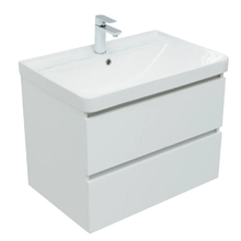 Тумба под раковину Aquanet Вега 70, подвесная, 2 ящика, белый глянец, 00308333