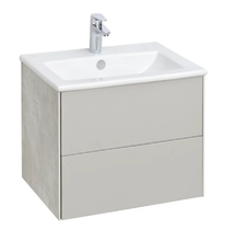 Тумба под раковину Акватон Сохо 60 см подвесная, слейт/галька серая, 1A258001AJ9A0