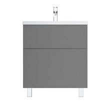 Тумба под раковину Am.Pm Gem 75 см, напольная, 2 ящика push-to-open, графит матовый M90FSX07522GM32