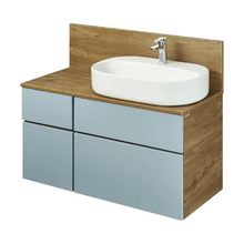 Тумба с раковиной Акватон Мишель 100 см подвесная, цвет дуб рустикальный/дуб фьорд, 1A2569K1MIDR0