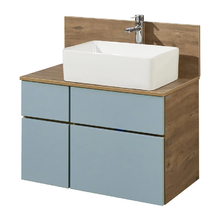 Тумба с раковиной Акватон Мишель 80 см подвесная, цвет дуб рустикальный/дуб фьорд, 1A2568K0MIDR0