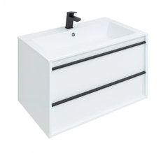 Тумба под раковину Aquanet Lino 80 см подвесная, белый матовый, 253903