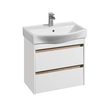 Тумба под раковину Акватон Нортон 65 см, 1A248801NT010, подвесная, белый глянцевый/дуб эндгрейн