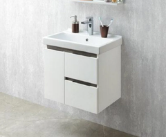 Тумба под раковину Акватон Рене 1A258501NRC80 60 см, цвет белый/грецкий орех