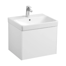 Тумба с раковиной Акватон Асти 55 см подвесная, белый матовый, белый глянцевый, 1A2631K0AX2B0