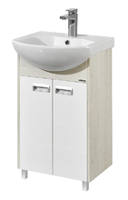 Тумба под раковину Акватон Бекка PRO 50 см напольная, белый, дуб сомерсет, 1A210801BAC20