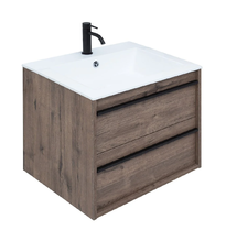 Тумба под раковину Aquanet Lino 60 см подвесная, дуб веллингтон, 253910