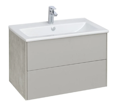 Тумба под раковину Акватон Сохо 75 см подвесная, слейт/галька серая, 1A258101AJ9A0