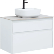 Тумба под раковину Aquanet Nova Lite 90, 2 ящика, белый глянец (242268)