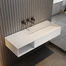 Тумба с раковиной Abber Stein, L/R, 120 x 46 см, из искусственного камня, белая, AS2640-1.2 L/AS2640-1.2 R