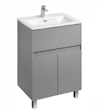 Тумба с раковиной Акватон Форест 60 см подвесная/напольная, туманный серый, 1A2782K0FR4D0