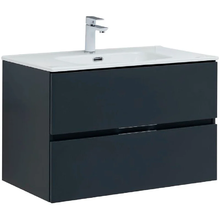 Тумба под раковину Aquanet Алвита New 80 см, подвесная, цвет антрацит матовый, 277515