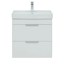 Тумба под раковину Aquanet Ирис new 50, подвесная, 2 ящика, белый глянец, 00310143