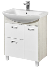 Тумба с раковиной Акватон Бекка PRO 70 см напольная, белый, дуб сомерсет, 1A2087K1BAC20