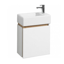 Тумба с раковиной Акватон Эклипс 45 см, подвесная, отверстие под смеситель справа, белый/эбони светлый, 1A1728K1EK49R