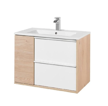 Тумба под раковину Акватон Бостон 75, 1A240101BN010, дуб эврика, белый глянец