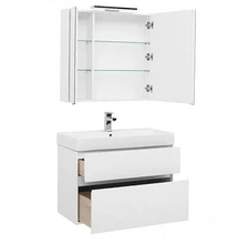 Тумба под раковину Aquanet Бруклин 85, подвесная, белая, 00203960