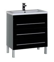 Тумба под раковину Aquanet Верона 75 напольная (3 ящика) 00178474, цвет черный