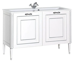 Тумба под раковину Aquanet Паола 120 00181763, цвет белый патина-серебро