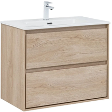 Тумба под раковину Aquanet Милан 336384, 80 см, цвет дуб светлый