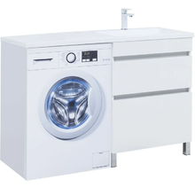 Тумба под раковину Aquanet Вега 329125, 130 см, напольная, белый глянец