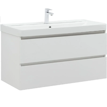 Тумба под раковину Aquanet Вега 316655, 100 см, подвесная, белый глянец