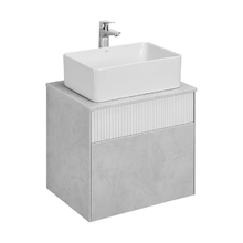 Тумба с раковиной Акватон Марбл 60, подвесная, слэйт/белый матовый, 1A2761K1MH4C0