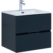 Тумба под раковину Aquanet Алвита New 60 см, подвесная, цвет антрацит матовый, 277511