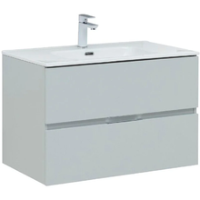 Тумба под раковину Aquanet Алвита New 80 см, подвесная, цвет серый матовый, 277516