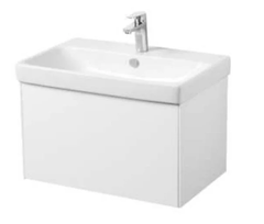 Тумба под раковину Акватон Асти 70 см подвесная, белый матовый, белый глянцевый, 1A263001AX2B0