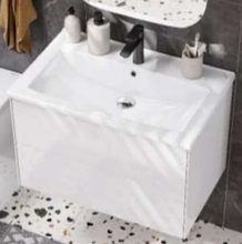 Тумба под раковину Акватон Сохо 75 см подвесная, белый глянцевый, 1A258101AJ010