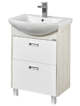 Тумба с раковиной Акватон Бекка PRO 60 см напольная, белый, дуб сомерсет, 1A1966K1BAC20