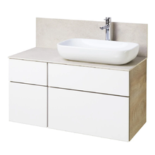 Тумба с раковиной Акватон Мишель 100 см подвесная, дуб эндгрейн, столешница ВЛДСП, 1A2441K5MIX40