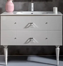 Тумба под раковину Armadi Art Piazza 100 см, напольная, белый, хром, 841-100-WCR