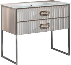 Тумба под раковину Armadi Art Monaco 100 см, напольная, белый, хром, 866-100-WCR