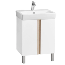 Тумба с раковиной Акватон Кантри 60 см напольная, белый/дуб верона, 1A2574K0AHB20