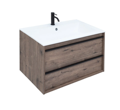 Тумба под раковину Aquanet Lino 80 см подвесная, дуб веллингтон, 253912