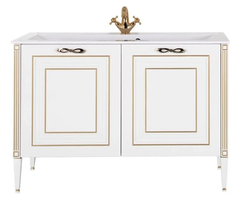 Тумба под раковину Aquanet Паола 120 00186114, цвет белый патина-золото