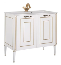 Тумба под раковину Aquanet Паола 90 00186116, цвет белый патина-золото