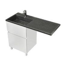 Тумба под раковину Aquaton Лайн 1A232101LF010, 60 см, для установки со стиральной машиной, цвет белый глянец